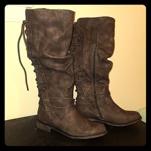 Lace up back boots